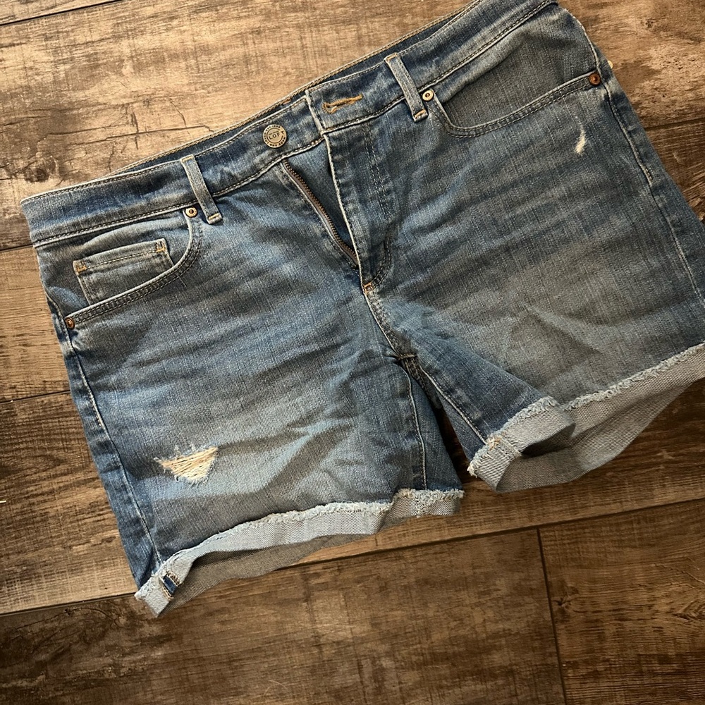 Loft Denim Cutoff Shorts - Blue Distressed Women's Shorts
